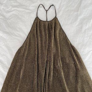 ZARA Gold Halter Tank Top - Size S